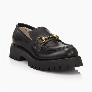 Leather Lug Sole Horsebit Loafers 7.5